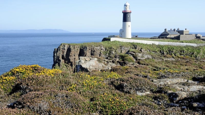 The East Lighthouse on Rathlin Island; beneath it lies Bruce&#39;s Cave, where Robert the Bruce is reputed to have met his famous spider... 