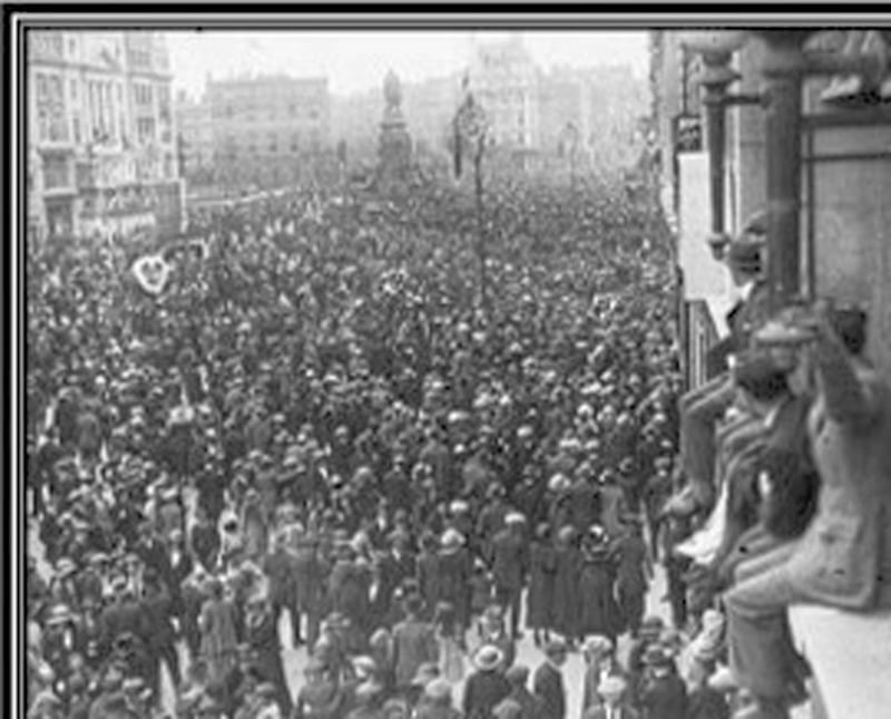 Crowds packed Dublin&#39;s streets during the 1932 Eucharistic Congress. Picture from Dublin, 1932: The Book of the Congress. 
