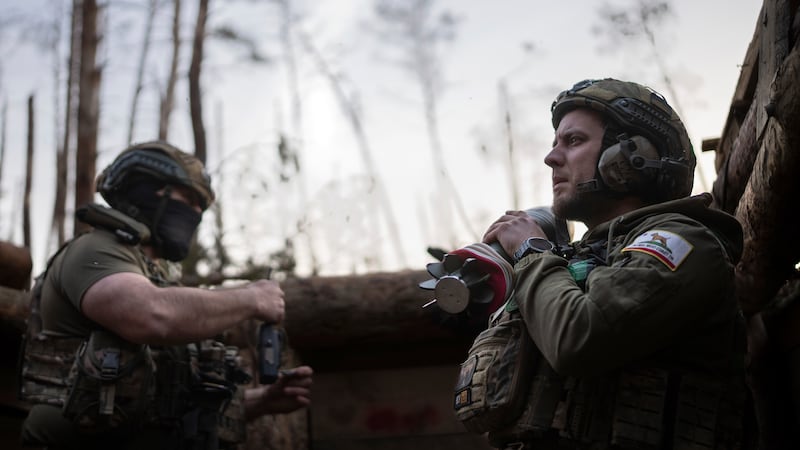 A Ukrainian serviceman in the Donetsk region, Ukraine (Alex Babenko/AP)