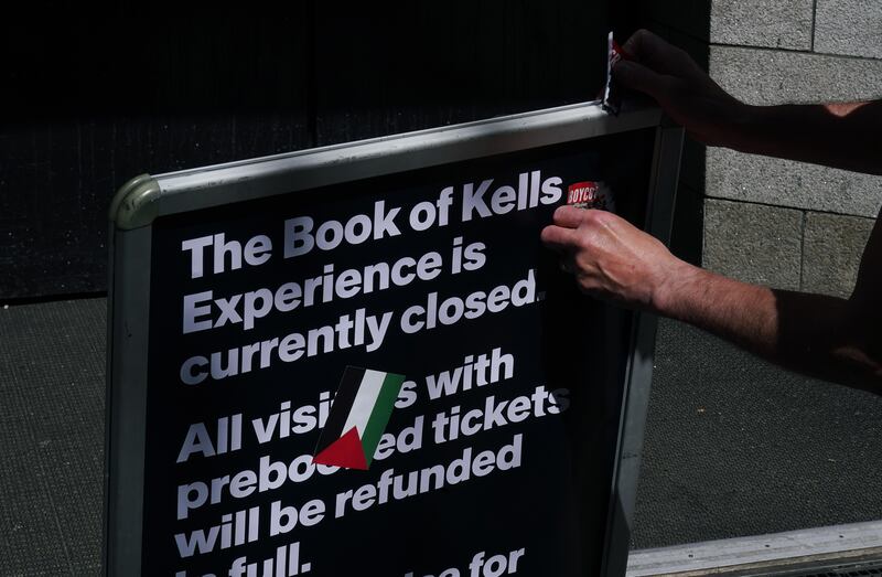 The Book of Kells has been closed to the public due to the protest