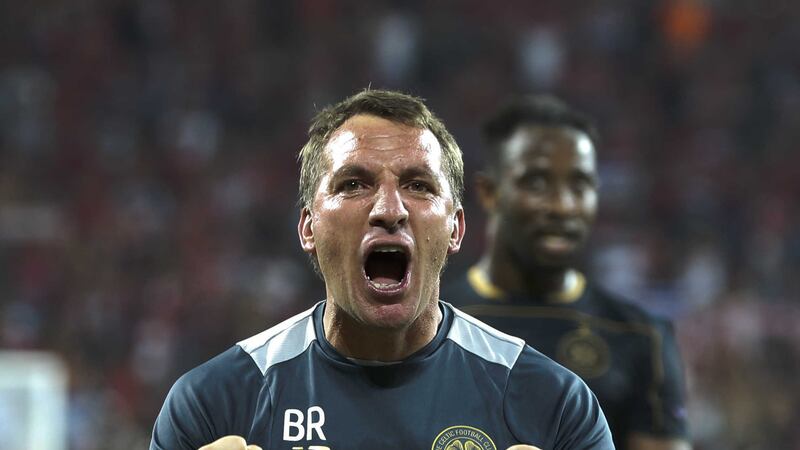 Celtic manager Brendan Rodgers was overjoyed by his side's qualification for the Champions League group stages <br />Picture by AP&nbsp;