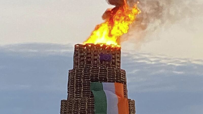 The East End bonfire in Newtownards this summer 