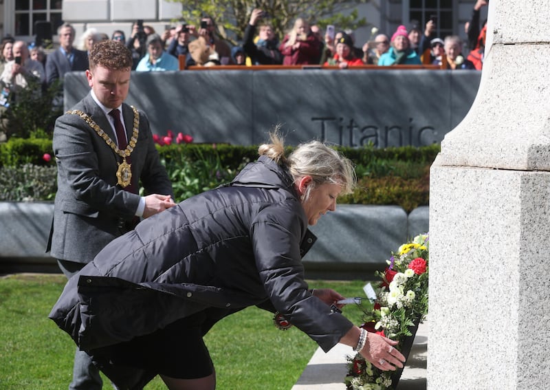 A service of remembrance  takes place at Belfast City Hall on Monday to mark 112 years since the sinking of Titanic
PICTURE COLM LENAGHAN