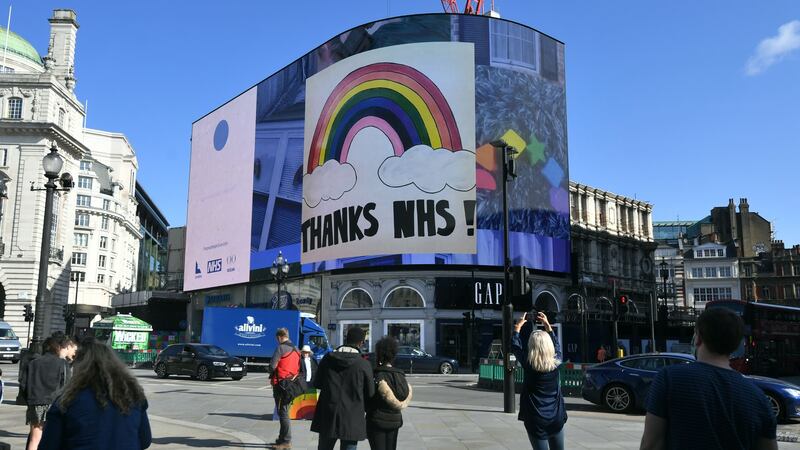 A mosaic art installation in central London celebrating the NHS