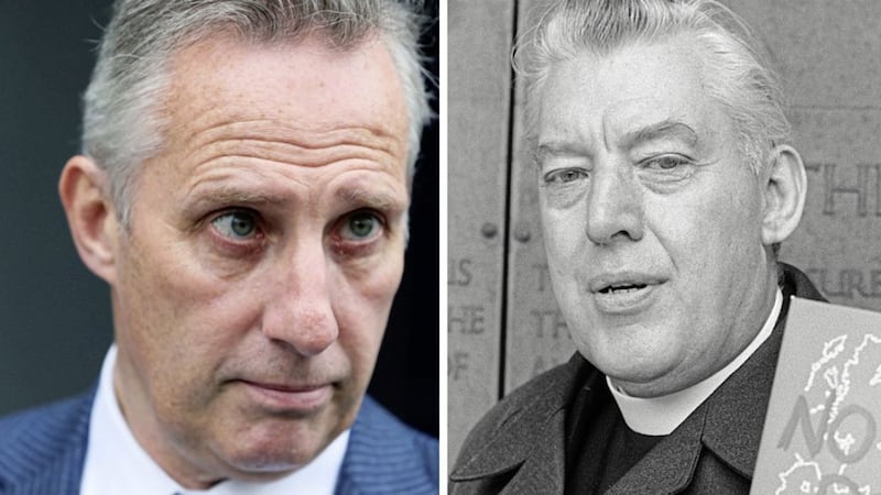 DUP MP Ian Paisley, and right, his father the late Ian Paisley Snr 
