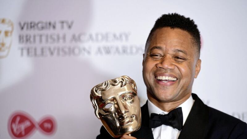 Cuba Gooding Jr with the international Bafta for The People V OJ Simpson: American Crime Story. Picture by Ian West, Press Association 