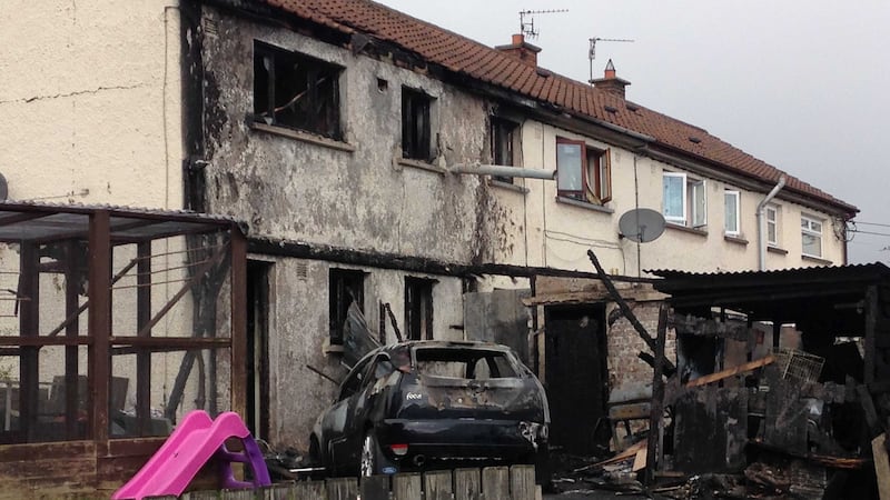 The house was extensively damaged in the arson attack. Picture by Mal McCann