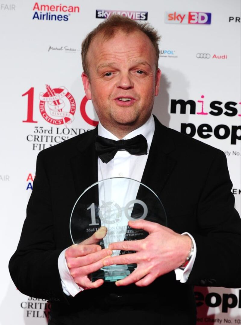 British Actor Of The Year winner Toby Jones in the press room at the 2013 London Critics' Circle Film Awards at the May Fair Hotel, Stratton Street, London.