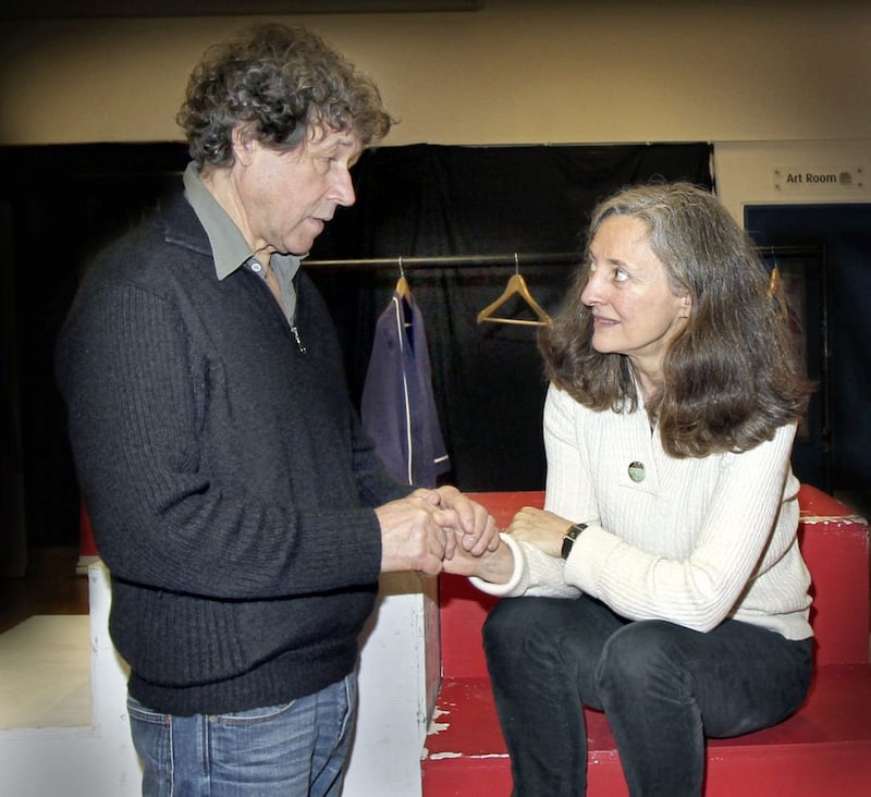 Br&iacute;d Brennan with fellow Belfast-born actor Stephen Rea. Picture by Margaret McLaughlin 