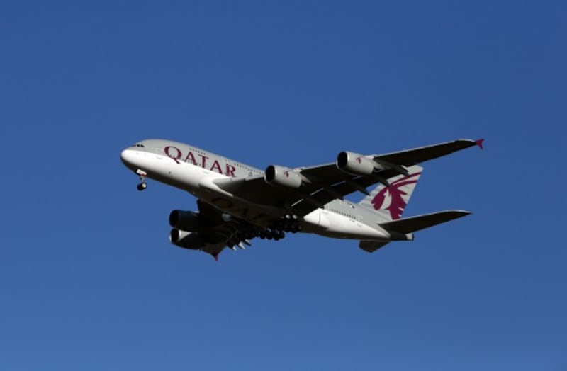 A Qatar Airways Airbus A380-861 plane (Steve Parsons/PA)