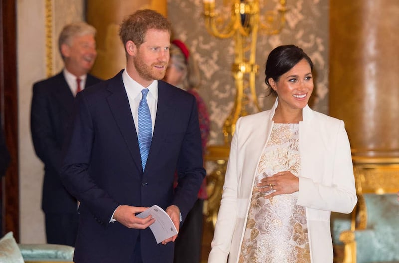 The Duke and Duchess of Sussex attend a reception at Buckingham Palace in London to mark the fiftieth anniversary of the investiture of the Prince of Wales