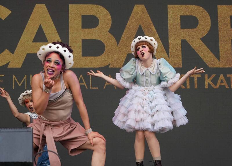 The stars of Cabaret perform at West End Live