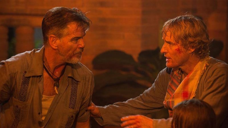 Pierce Brosnan and Owen Wilson in No Escape 