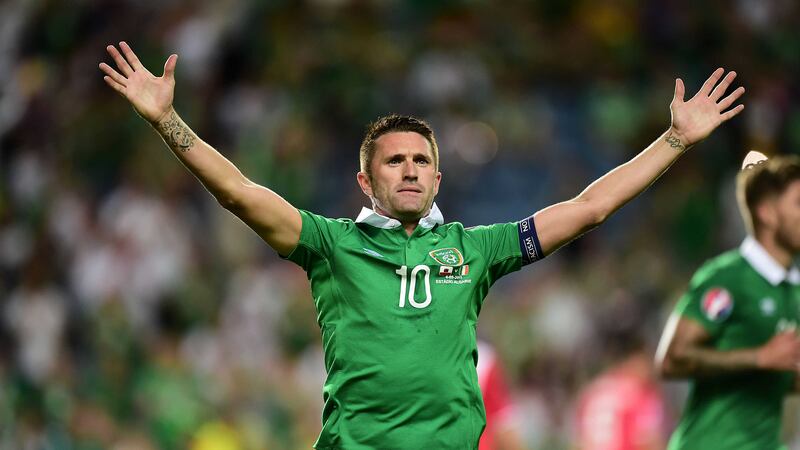Robbie Keane celebrates scoring Ireland's third goal against Gibraltar in September's Euro 2016 qualifier&nbsp;