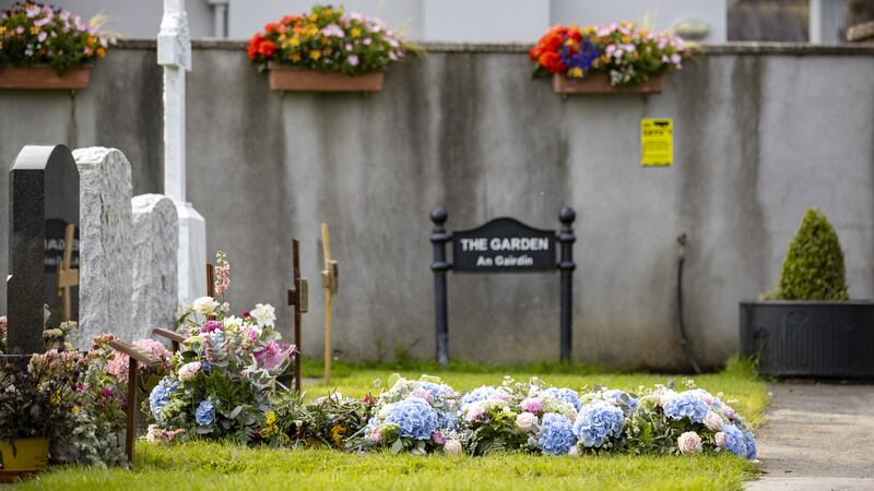 Flowers at the grave of Sinead O’Connor in The Garden section of Deansgrange Cemetery, Dublin (Liam McBurney/PA)