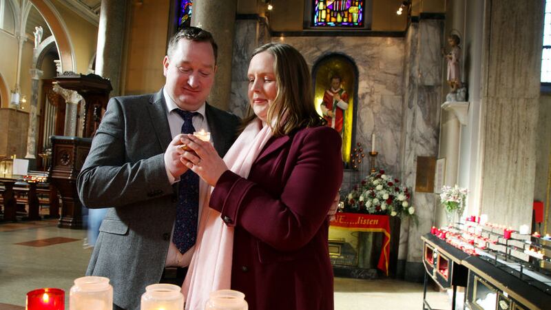Engaged couple Anna Keegan from&nbsp;Glenageary, Dublin and Seamus Walsh from Ballycastle, Mayo will be married in St Joseph's Church Glasthule in Dublin on October 5. They were blessed at the shrine of St&nbsp;Valentine in Whitefriar Street Church in Dublin.