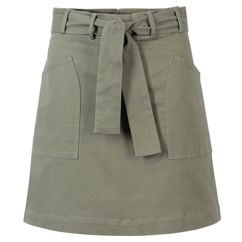 Oliver Bonas Divide Utility Khaki Cotton Mini Skirt, &pound;49.50 
