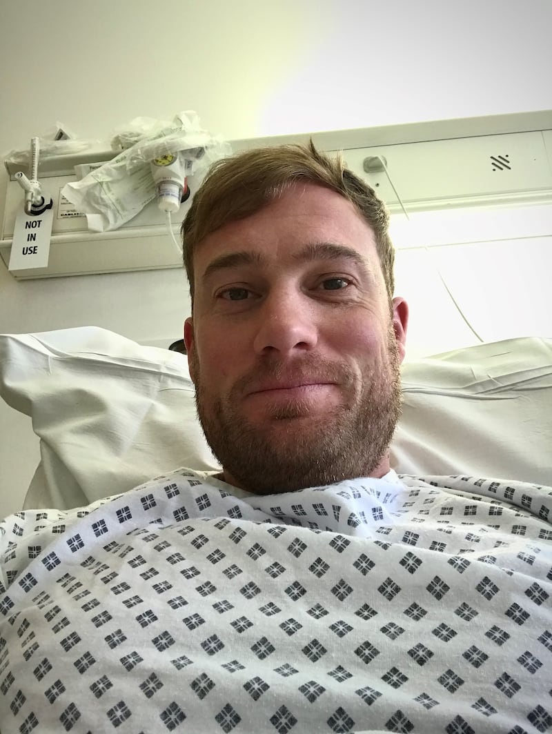 Rob Lewis in hospital