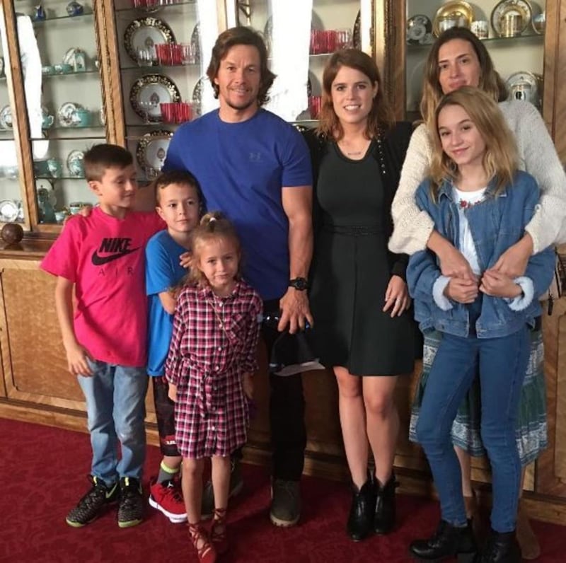 Mark Wahlberg and family with Princess Eugenie 