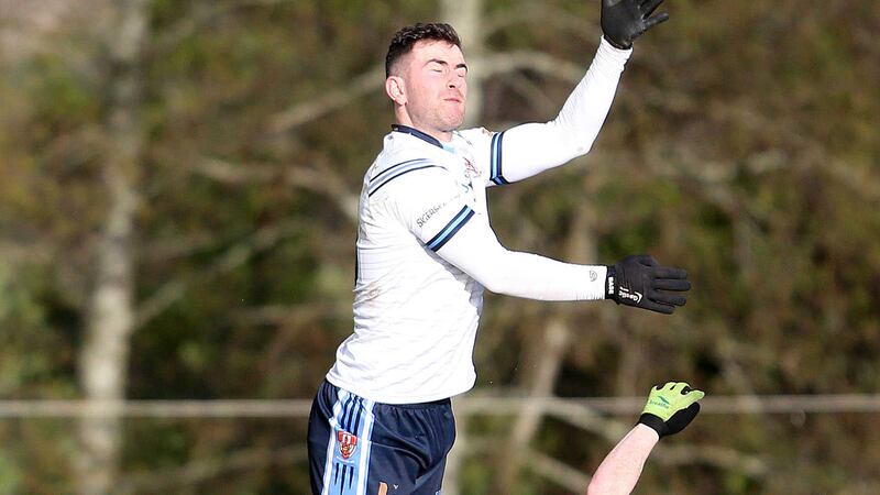 Jordanstown's Patrick McBrearty in action during Tuesday's game against Garda College <br />Picture by Mal McCann&nbsp;