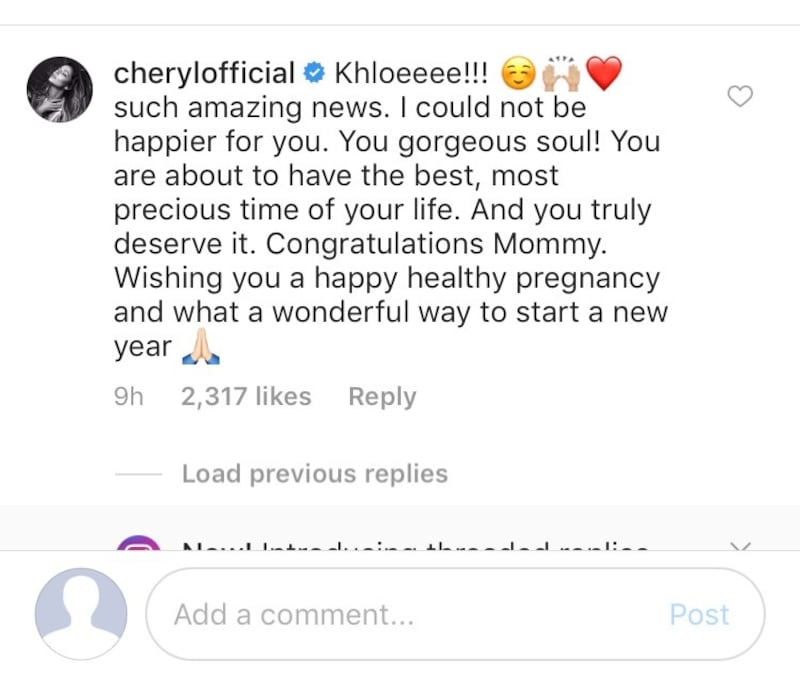 Cheryl's Instagram post (Iinstagram)