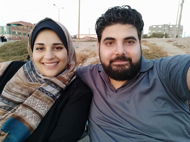 Khalid pictured with his late wife Ashwak. 