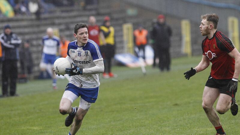 Conor McManus ended up on the losing team despite kicking 12 points for Monaghan in their Division One battle against Dublin