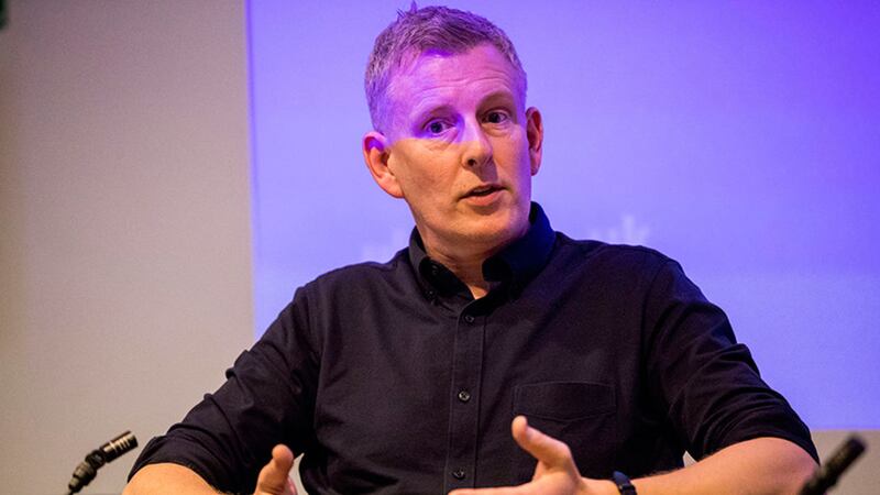 Paddy Kielty pictured while speaking at Ulster University today. Picture by Liam McBurney/PA Wire