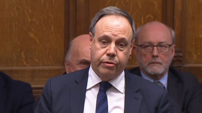 The DUP's Nigel Dodds was furious at Theresa May's comment that a no-deal Brexit could significantly change life in Northern Ireland&nbsp;