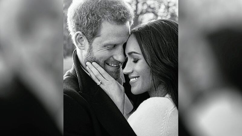 One of two official engagement photos released Kensington Palace of Prince Harry and Meghan Markle taken by Alexi Lubomirski earlier this week at Frogmore House, Windsor. Picture by Alexi Lubomirski 