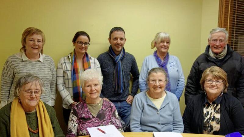 Pen2Paper writers group: front, Judith Hoad, Cathy Anderson, Liz Anderson, Margaret O&rsquo;Kane; back, Anne Leonard, Geraldine McBrearty, Stephen Thomas, Dixi Patterson, Charlie O&rsquo;Doherty 