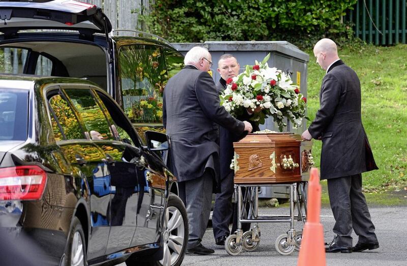 The funeral was held at St Michael The Archangel Church on Finaghy Road North. Picture by Arthur Allison, Pacemaker Press 