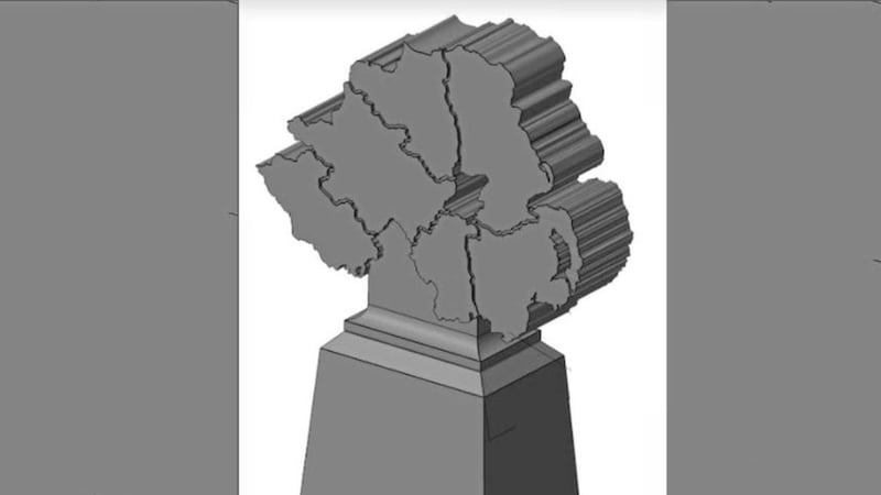 An artist&#39;s impression of the proposed Stormont centenary stone  
