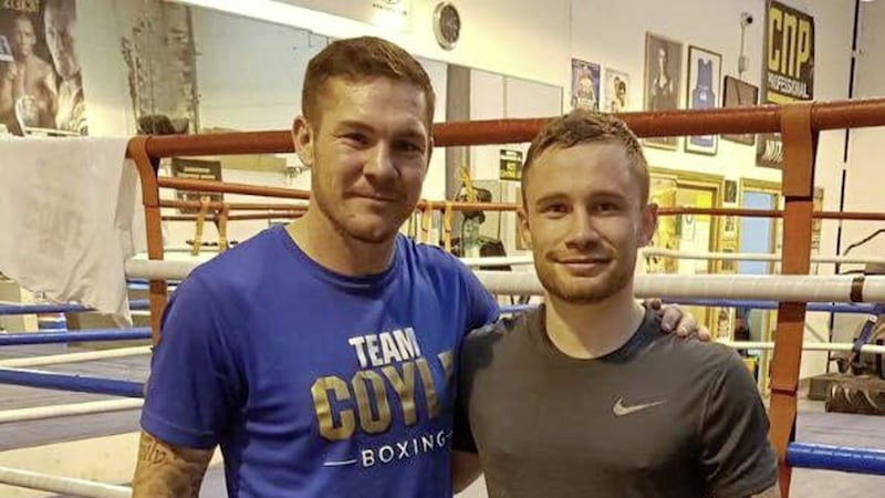 Carl Frampton tweeted a picture of himself and new trainer Jamie Moore in Manchester 