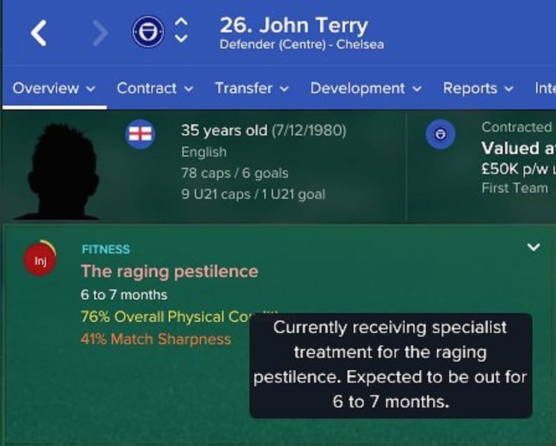 A Football Manager profile