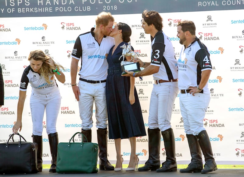 Harry and Meghan at a charity polo match
