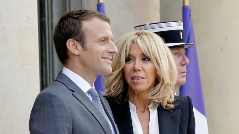 French president Emmanuel Macron and his wife Brigitte Macron Picture: Michel Euler/AP 