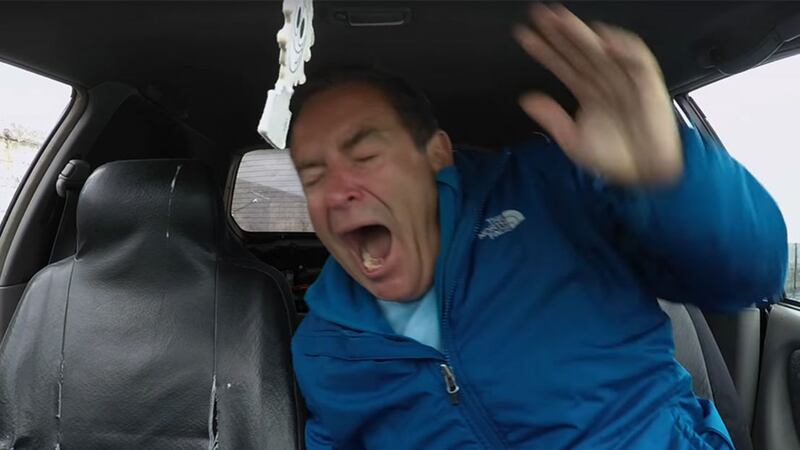 Jeff Stelling almost loses an eye in a black Toyota &nbsp;