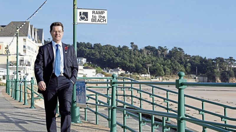 Secretary of State James Brokenshire takes a walk on the seafront after attending the British Irish Council Meeting at St Brelades bay in Jersey PICTURE: Stefan Rousseau/PA 