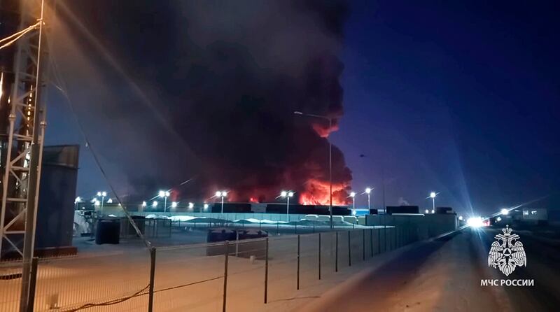 The fire affected an area of 750,000sq ft (Russian Emergency Ministry Press Service via AP)