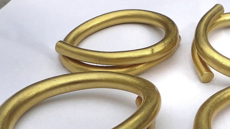 The beautiful gold rings were found on farmland in Donegal in June.  