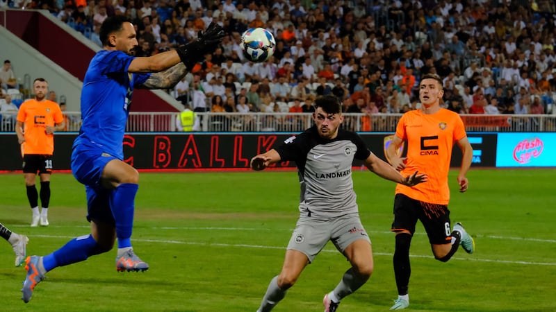 Lee Bonis and Larne struggled in front of goal against Balkani in Pristina