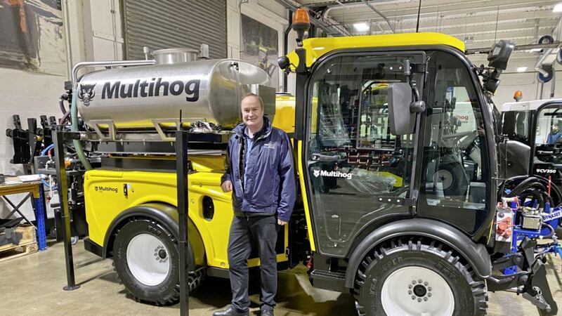 Donite Plastics&rsquo; sales manager Michael Barton alongside one of Multihog&rsquo;s newly-remodelled machines 