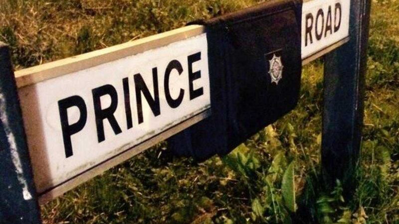 PSNI officers have paid their own tribute to Prince. Picture from @PSNILisburn on Twitter