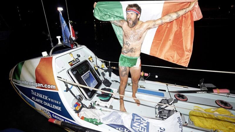 Former heroin addict Gavan Hennigan after he became the fastest solo competitor in the history of the Talisker Whisky Atlantic Challenge, dubbed the world&#39;s toughest row Picture by Ben Duffy/PA 