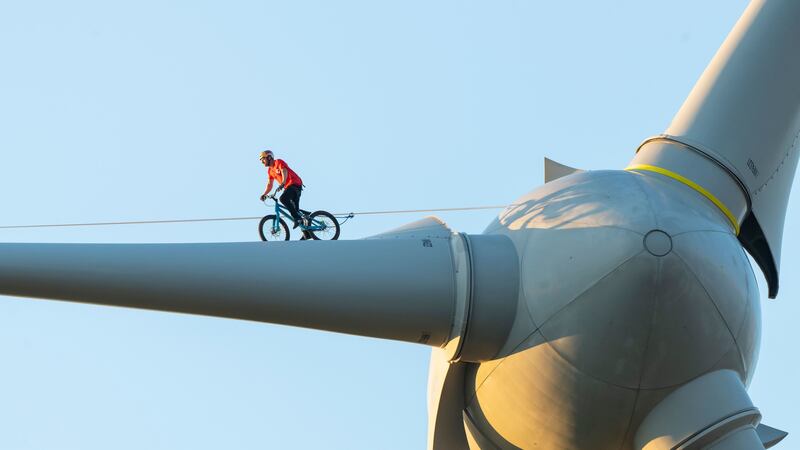 Scottish cyclist Danny MacAskill completed a never-before attempted stunt ahead of Cop26.