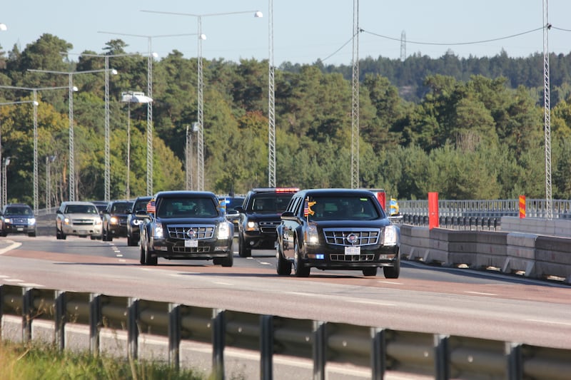 President Obama's motorcade. Picture by Nimrod Persson