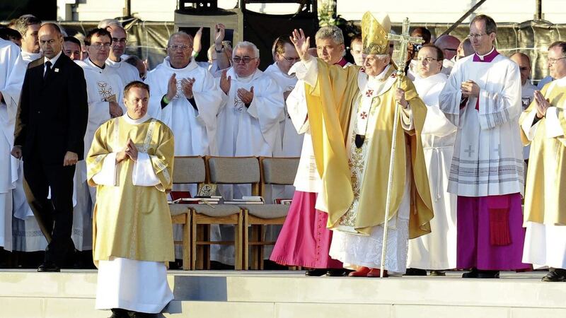Around 65,000 pilgrims gathered in Bellahouston Park in Glasgow in September 2010 to see Pope Benedict XVI . Picture by Peter Byrne/PA Wire 