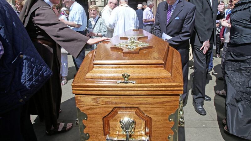 The funeral of Fr Phil Dunlea at Clonard Monastery Picture Mal McCann. 