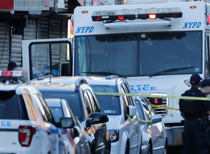 The NYPD vehicle (Seth Wenig/AP/PA)